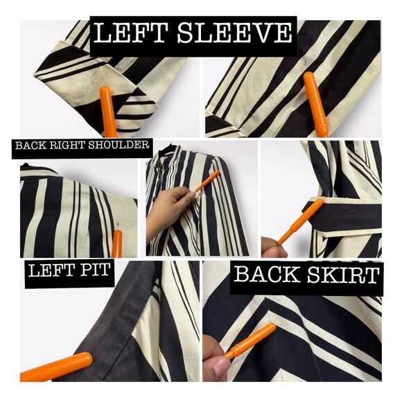 VTG 70s Eleanor Brenner ILGWU Dress Jacket 2 Piece 3/4 Striped Belt Posh Preppy - Picture 11 of 11